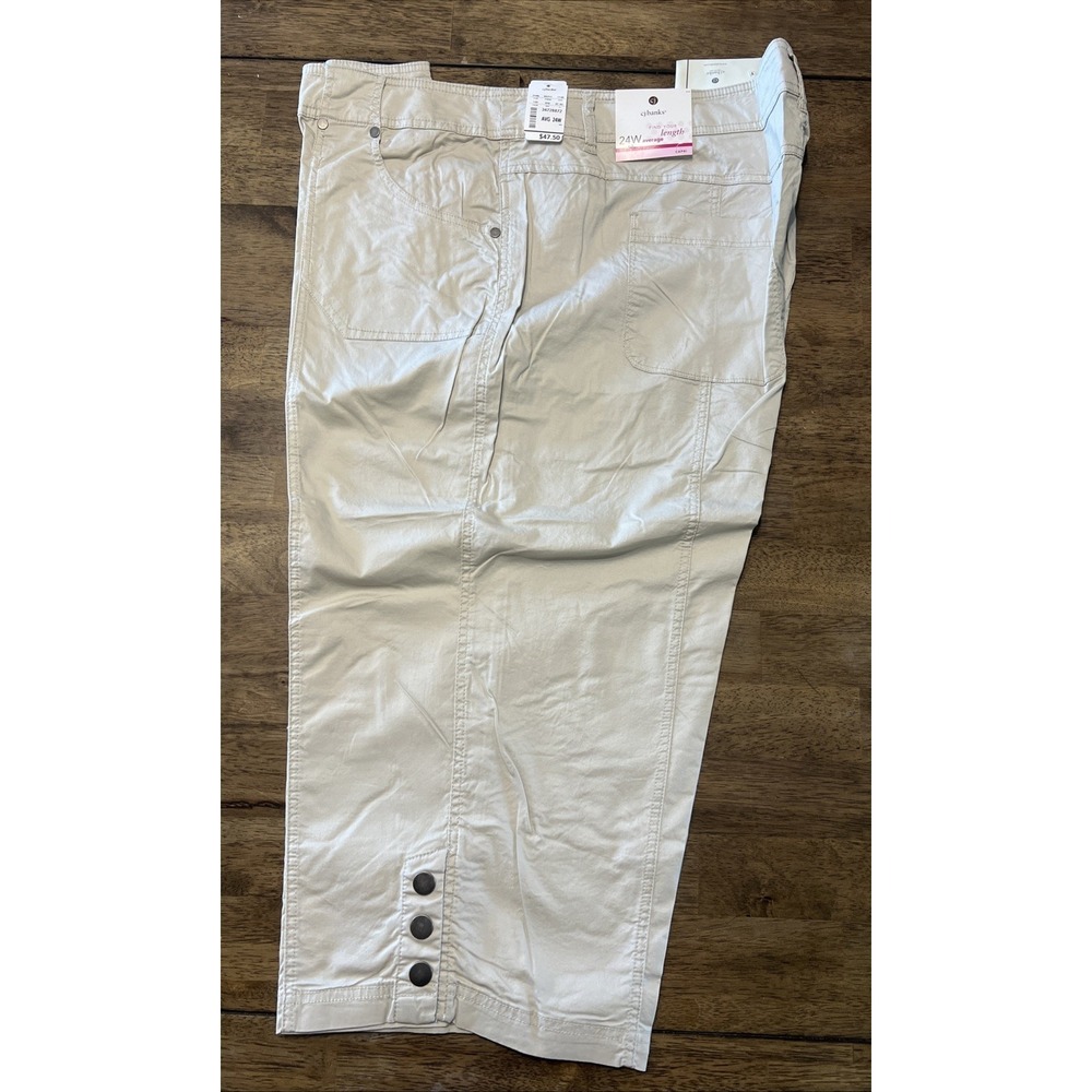 Cj Banks Khaki Capri 24 W New With Tags Light Weight Breathable